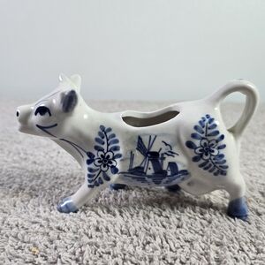 Vintage Delft Blue Cow Creamer Hand Painted